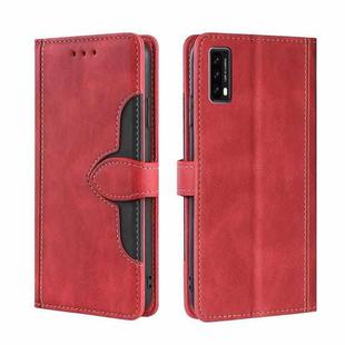 For Blackview A90 Skin Feel Straw Hat Magnetic Buckle Leather Phone Case(Red)