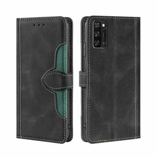 For Blackview A100 Skin Feel Straw Hat Magnetic Buckle Leather Phone Case(Black)