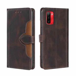 For Ulefone Note 12P Skin Feel Straw Hat Magnetic Buckle Leather Phone Case(Brown)