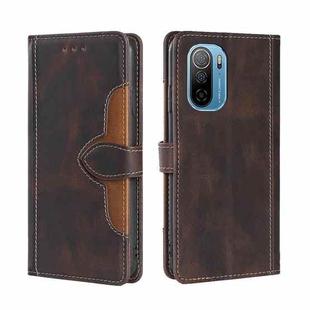 For Ulefone Note 13P Skin Feel Straw Hat Magnetic Buckle Leather Phone Case(Brown)