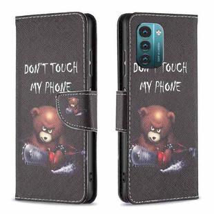 For Nokia G21 / G11 Colored Drawing Pattern Horizontal Flip Leather Phone Case(Bear)