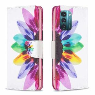 For Nokia G21 / G11 Colored Drawing Pattern Horizontal Flip Leather Phone Case(Sun Flower)