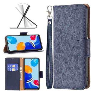 For Xiaomi Redmi Note 11 Global Litchi Texture Pure Color Leather Phone Case(Dark Blue)