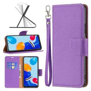 For Xiaomi Redmi Note 11 Global Litchi Texture Pure Color Leather Phone Case(Purple)