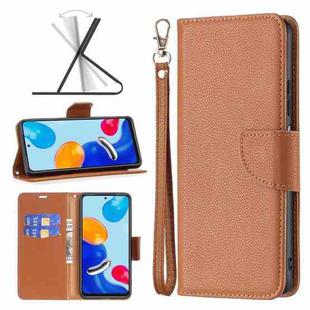 For Xiaomi Redmi Note 11 Global Litchi Texture Pure Color Leather Phone Case(Brown)