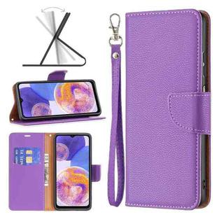 For Samsung Galaxy A23 5G Litchi Texture Pure Color Leather Phone Case(Purple)