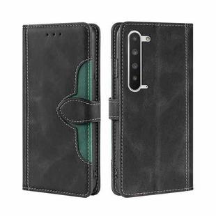 For Sharp Aquos R5G Skin Feel Straw Hat Magnetic Buckle Leather Phone Case(Black)