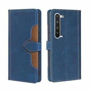 For Sharp Aquos R5G Skin Feel Straw Hat Magnetic Buckle Leather Phone Case(Blue)