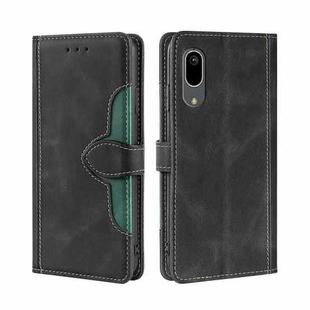 For Sharp Aquos Sense 3 Basic/Sense 3 Lite Skin Feel Straw Hat Magnetic Buckle Leather Phone Case(Black)