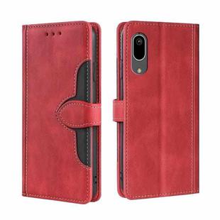 For Sharp Aquos Sense 3 Basic/Sense 3 Lite Skin Feel Straw Hat Magnetic Buckle Leather Phone Case(Red)