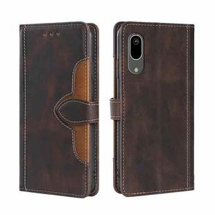 For Sharp Aquos Sense 3 Basic/Sense 3 Lite Skin Feel Straw Hat Magnetic Buckle Leather Phone Case(Brown)