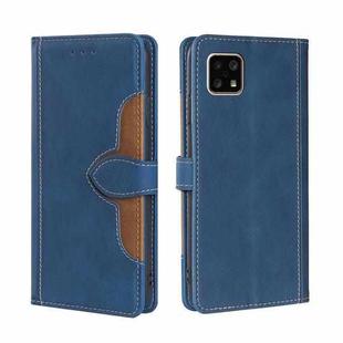 For Sharp Aquos Sense 4 4G/5G Skin Feel Straw Hat Magnetic Buckle Leather Phone Case(Blue)