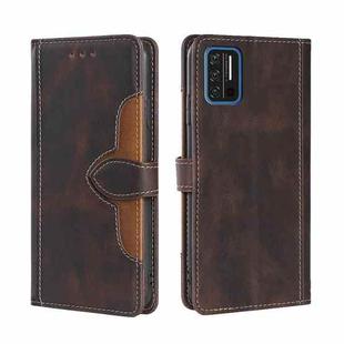 For UMIDIGI A7S Skin Feel Straw Hat Magnetic Buckle Leather Phone Case(Brown)