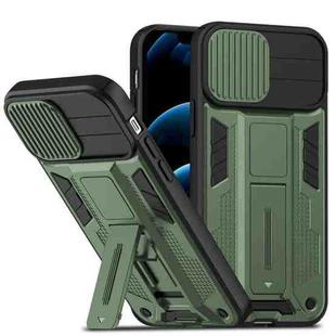 For iPhone 13 Sliding Camera Cover Design Phone Case(Dark Green)