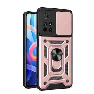 For Xiaomi Redmi Note 11 5G Sliding Camera Cover TPU+PC Phone Case(Rose Gold)
