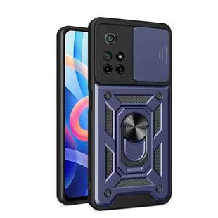 For Xiaomi Redmi Note 11 5G Sliding Camera Cover TPU+PC Phone Case(Blue)
