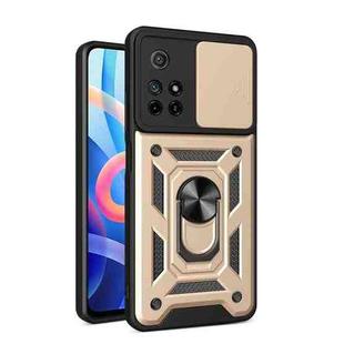 For Xiaomi Redmi Note 11 5G Sliding Camera Cover TPU+PC Phone Case(Gold)
