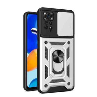 For Xiaomi Redmi Note 11 Pro (Global) Sliding Camera Cover TPU+PC Phone Case(Silver)