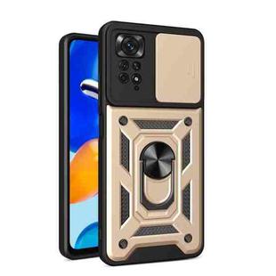 For Xiaomi Redmi Note 11 Pro (Global) Sliding Camera Cover TPU+PC Phone Case(Gold)