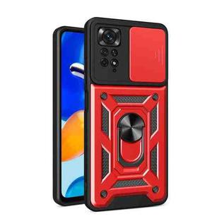 For Xiaomi Redmi Note 11 Pro (Global) Sliding Camera Cover TPU+PC Phone Case(Red)