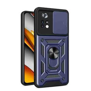 For Xiaomi Poco X4 Pro 5G Sliding Camera Cover TPU+PC Phone Case(Blue)