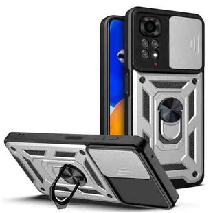 For Xiaomi Redmi Note 11S Sliding Camera Cover TPU+PC Phone Case(Silver)