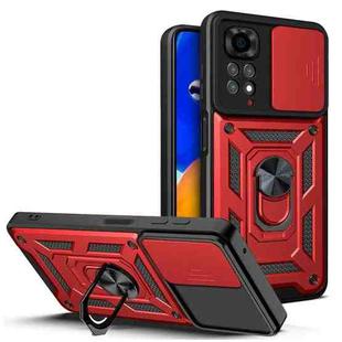 For Xiaomi Redmi Note 11S Sliding Camera Cover TPU+PC Phone Case(Red)