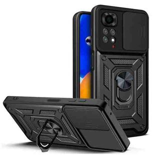 For Xiaomi Redmi Note 11S Sliding Camera Cover TPU+PC Phone Case(Black)