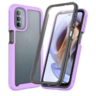 For Motorola Moto G31 / G41 Starry Sky Full Body Hybrid Shockproof Phone Case(Light Purple)