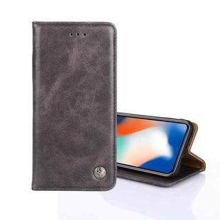 For OPPO A54 4G Non-Magnetic Retro Texture Horizontal Flip Leather Phone Case(Gray)