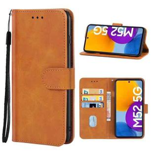 Leather Phone Case For Samsung Galaxy M53 5G(Brown)