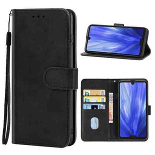 Leather Phone Case For Sharp Aquos R3 / SHV44 / SH-04L(Black)
