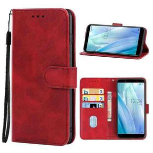 Leather Phone Case For Sharp Aquos Sense 3 Basic(Red)