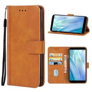 Leather Phone Case For Sharp Aquos Sense 3 Basic(Brown)