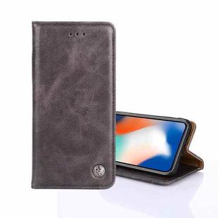 For Samsung Galaxy A12 Non-Magnetic Retro Texture Leather Phone Case(Grey)