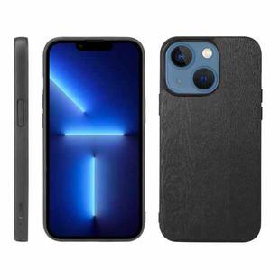For iPhone 13 mini Wood Texture PU Phone Case (Black)
