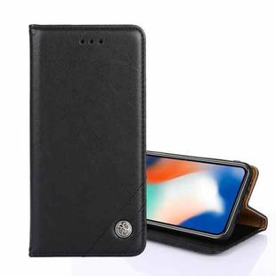 For OPPO Reno3 Pro Non-Magnetic Retro Texture Horizontal Flip Leather Phone Case(Black)