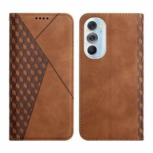 For Motorola Edge X30 Diamond Splicing Skin Feel Magnetic Leather Phone Case(Brown)