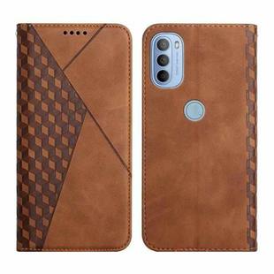 For Motorola Moto G31 / G41 Diamond Splicing Skin Feel Magnetic Leather Phone Case(Brown)