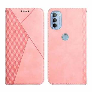 For Motorola Moto G31 / G41 Diamond Splicing Skin Feel Magnetic Leather Phone Case(Rose Gold)