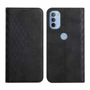 For Motorola Moto G31 / G41 Diamond Splicing Skin Feel Magnetic Leather Phone Case(Black)