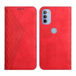 For Motorola Moto G51 5G Diamond Splicing Skin Feel Magnetic Leather Phone Case(Red)