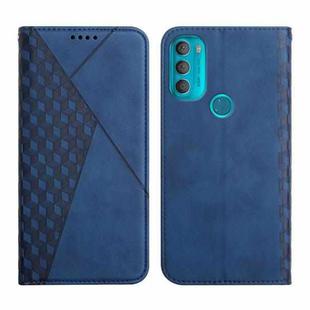 For Motorola Moto G71 5G Diamond Splicing Skin Feel Magnetic Leather Phone Case(Blue)