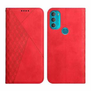 For Motorola Moto G71 5G Diamond Splicing Skin Feel Magnetic Leather Phone Case(Red)