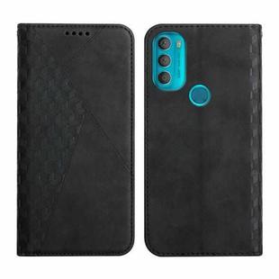 For Motorola Moto G71 5G Diamond Splicing Skin Feel Magnetic Leather Phone Case(Black)