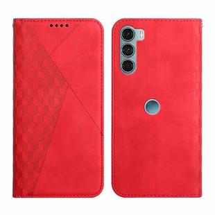 For Motorola Moto G200 5G / Edge S30 Diamond Splicing Skin Feel Magnetic Leather Phone Case(Red)