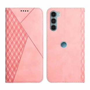 For Motorola Moto G200 5G / Edge S30 Diamond Splicing Skin Feel Magnetic Leather Phone Case(Rose Gold)