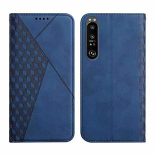 For Sony Xperia 1 III Diamond Splicing Skin Feel Magnetic Leather Phone Case(Blue)