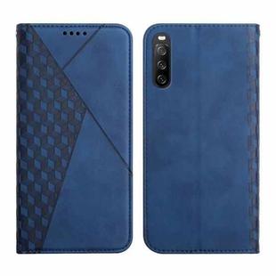 For Sony Xperia 10 III Diamond Splicing Skin Feel Magnetic Leather Phone Case(Blue)