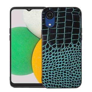 For Samsung Galaxy A03 Core Crocodile Top Layer Cowhide Leather Phone Case(Cyan Blue)